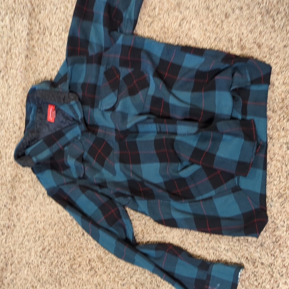 Men's Green and Black Flannel
